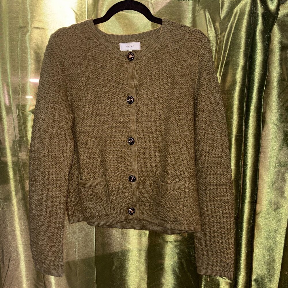Olive Green Rihoas Cardigan